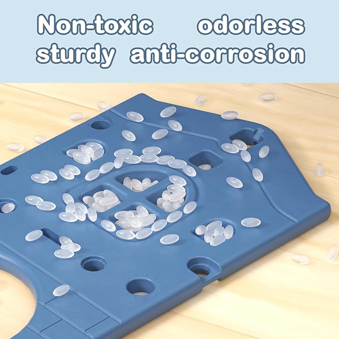 YUFU 5 in 1 Toddler Slide, Kids Slide with Climber, Basketball Hoop and Ball, Outdoor Indoor Playset for Toddlers Age 1-3 (Blue+Gray)