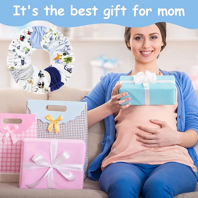 Geyoga 24 Pairs Newborn Baby Boy Girl Mittens 0-6 Months Newborn No Scratch Mittens Soft Elastic Infant Baby Gloves