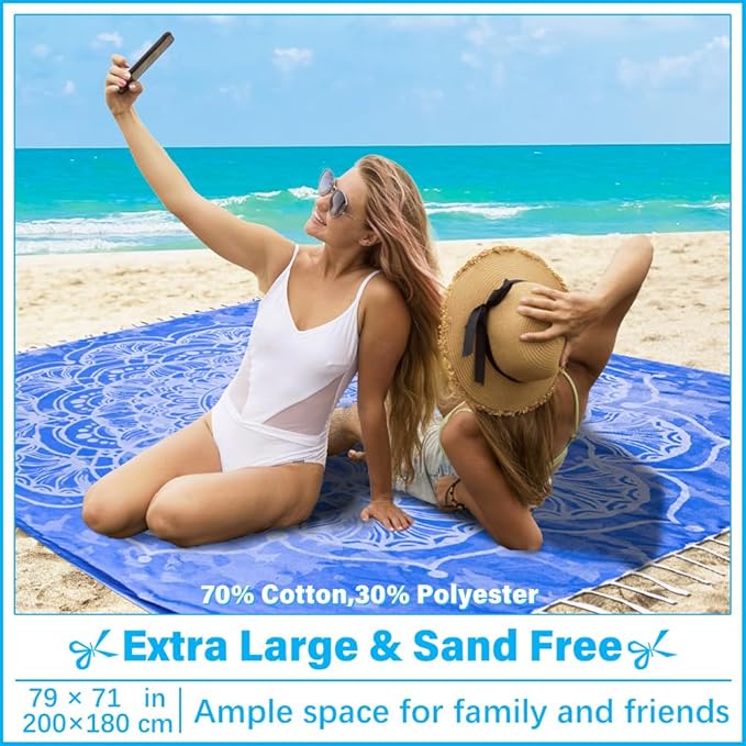 Oversized Turkish Beach Towel Blanket XXL Cotton Sandproof Towels Boho Woven Extra Large Big Sand Free Giant Throw Thick Blankets Huge Quilt XL Picnic Camping Necessities Cloud For Adult Gifts