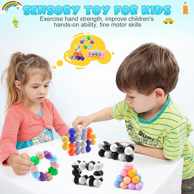 2PCS Autism Sensory Toys for Autistic Children, Sensory Fidget Toys for Kids Adults ,Autism Learning Materials ADHD Fidget Toys, Toddler Stocking Stuffers Present for Boys 3+ Year Old Age(D)