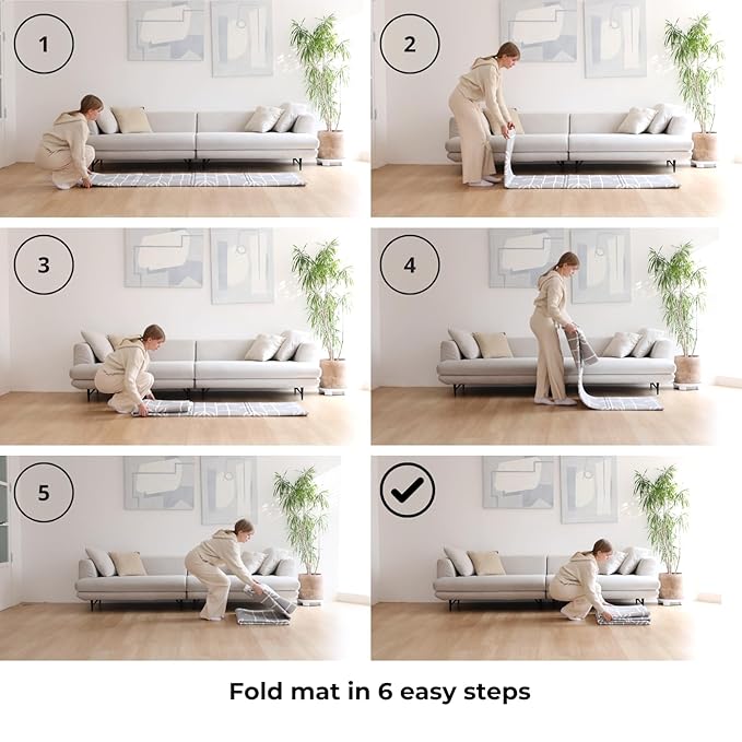 Baby Care Foldable Mat - Sea Petals(Gray), Large