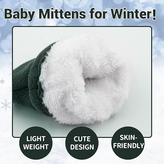 BAVST Baby Toddler Winter Mittens Girls Warm Fleece Lined Gloves Kids Sherpa Lined Mittens for Boys