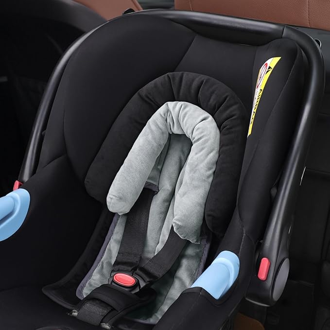 COOLBEBE New 2-in-1 Babybody Supports for Baby Newborn Infants - Extra Soft Stroller Cushion Pads Car Seat Insert, Seasons, Black