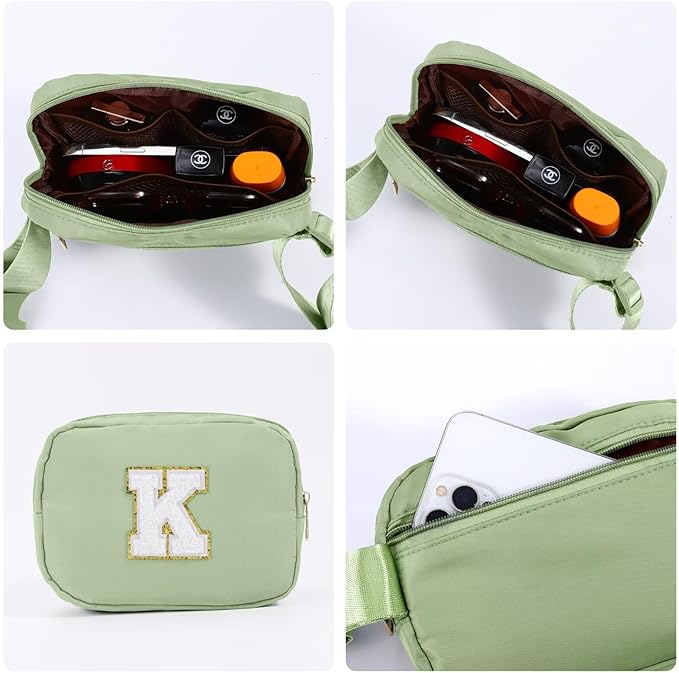 YOOLIFE Friend Gifts - Crossbody Bag for Women, Green Initial Crossbody Bag