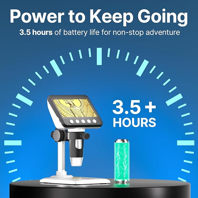 Coin Microscope for Error Coins, 4.3 inches 1080P LCD Digital Microscope, 50x-1000x Magnifier with 8 Adjustable LED Lights, PC View, Compatible with MacOS Windows for Adults Kids