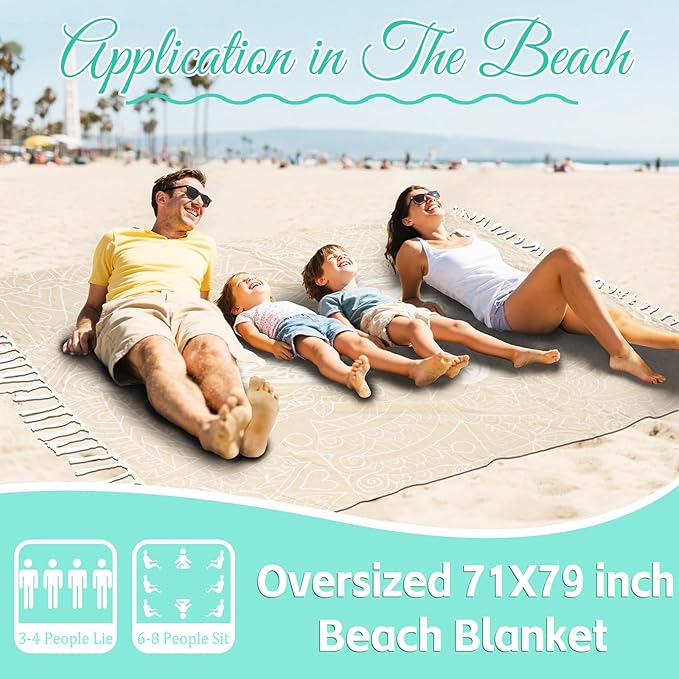 Oversized Turkish Beach Towel Blanket Cotton Giant XL Sandproof Towels Huge Linen XXL Extra Large Big Throw Quilt Blankets for Adults Beige Dolphin