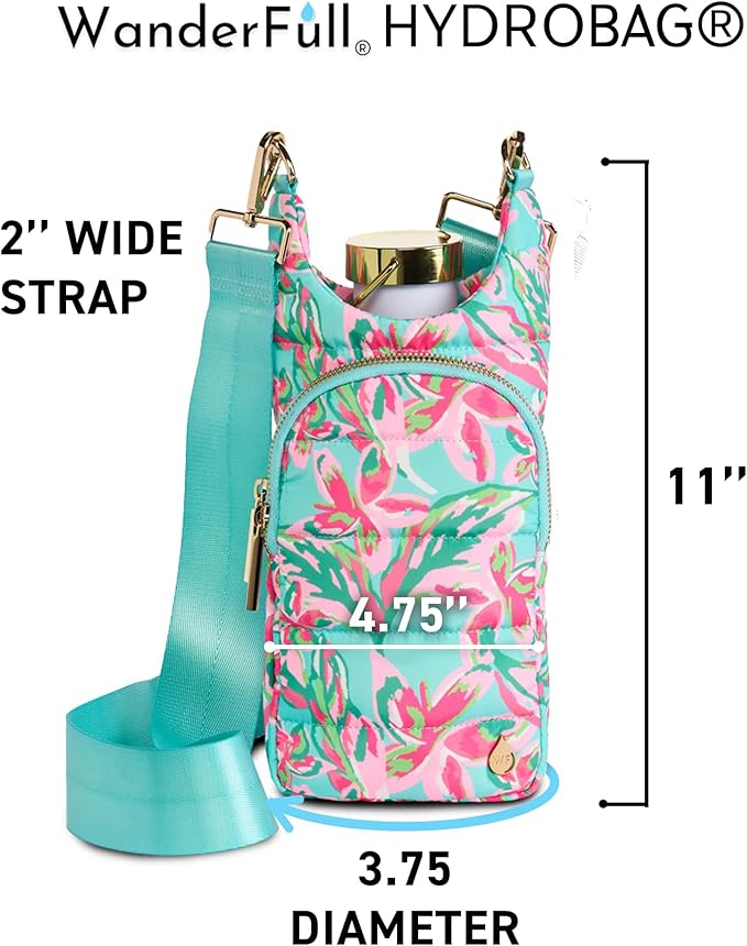 WanderFull® Original HydroBag® Collection, Water Bottle Holder w/Strap & Phone Pocket, Hands-Free Crossbody Water Bottle Bag
