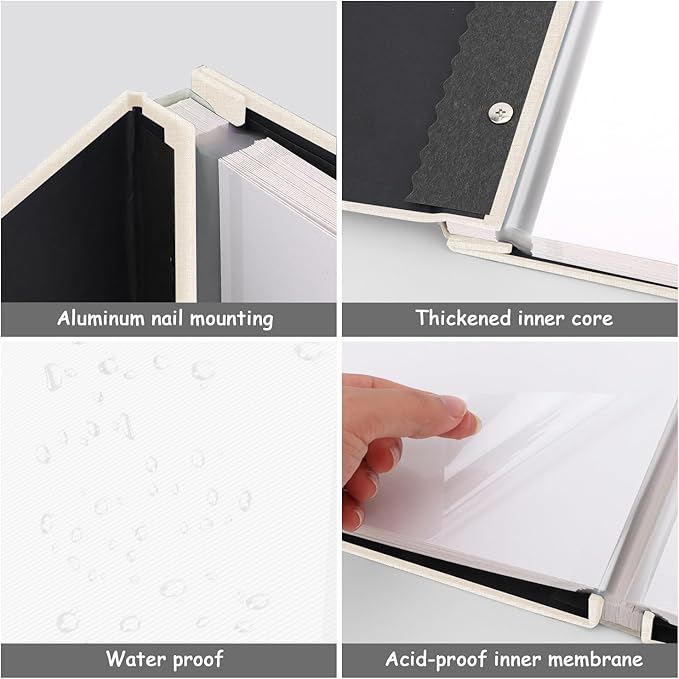 Zesthouse Large 18In Photo Album Self Adhesive 60 Pages, Scrapbook Albums with Sticky Page Holds 10x12 & 8x10 & 5X7 & 4x6 Pictures, DIY Photo Book Ideal Gift for Family Wedding Baby