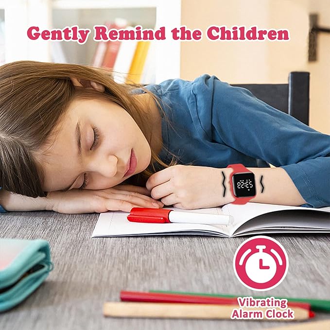 Kids Watches for Girls Boys Digital Sport Watch with Step Counter Pedometer Vibration Alarm Clock, No App Waterproof Fitness Tracker Kids Watch Boys Girls Teens Students Ages 5-16