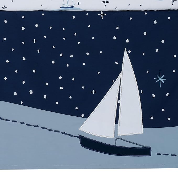 Lambs & Ivy Little Skipper 3-Piece Sailboat Nautical Nursery Crib Bedding Set