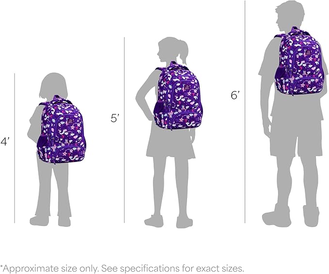 Girls Backpack - 17" Tall Large Elementary School Bag, Doubleday Collection, 24L Capacity, Dream Purple