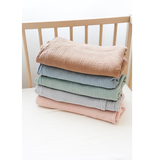 Konssy Muslin Nursing Cover for Breastfeeding, 360° Full Privacy Breathable 100% Cotton Breastfeeding Cover, Multi-use Carseat Canopy(Blue)