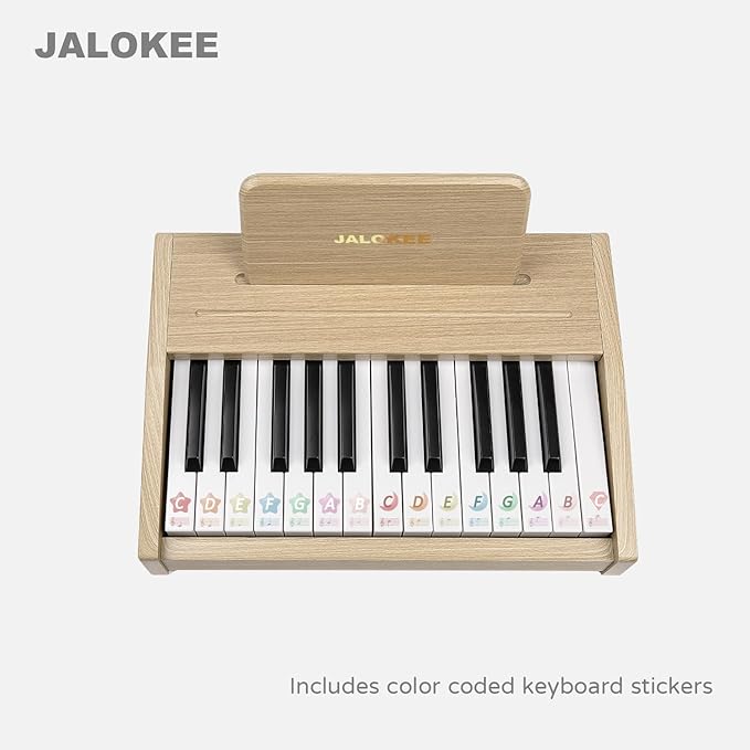 Kids Piano Keyboard, Digital Piano for Kids, Music Educational Instrument Toy, Wood Toy for 3+ Girls and Boys (Oak, 25 Keys)