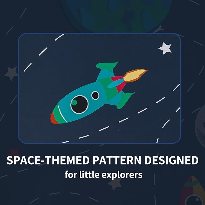 Kids Space Themed Blackout Curtains - 100% Blackout, Perfect for Bedroom and Nursery with Vibrant Cosmos Patterns, Noise Reduction, Thermal Insulated, 2 Panels (Space, W42×L84)