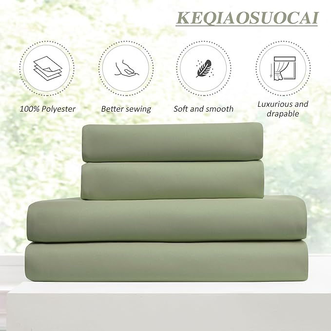 KEQIAOSUOCAI 90 Inch Light Sage Green Blakcout Curtains with Pinch Pleat,Room Darkening Energy Saving Insulated Soundproof Window Treatments for Bedroom/Closet(2 Panels, 40 x 90 Inch, Sage)