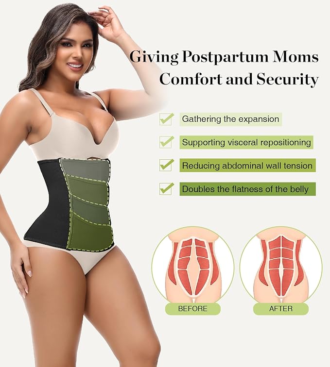 SHAPSHE Waist Trainer for Women Postpartum Recovery Wrap Waist Cincher Corset Shapewear Belly Band