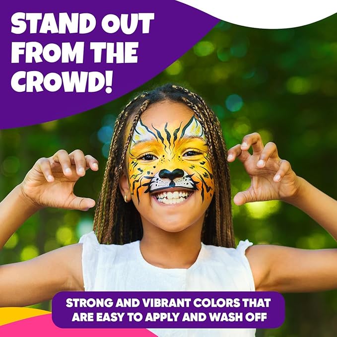 Blue Squid Face Paint Crayons for Kids - 18pcs XL Non-Toxic, Washable Body Paint Crayons - Our Face Painting Kit Makeup Sticks are Easy to Use, Safe for Sensitive Skin and Perfect for a Kids Party