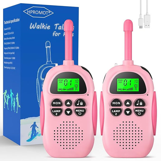 Walkie Talkies for Kids Rechargeable Toys for Ages 5-7 Boys Girls, 22 Channels 2 Way Radio Toy Christmas Birthday Gifts for Girls Boys Ages 3-12 Camping Hiking Outdoor Easter Basket Stuffers