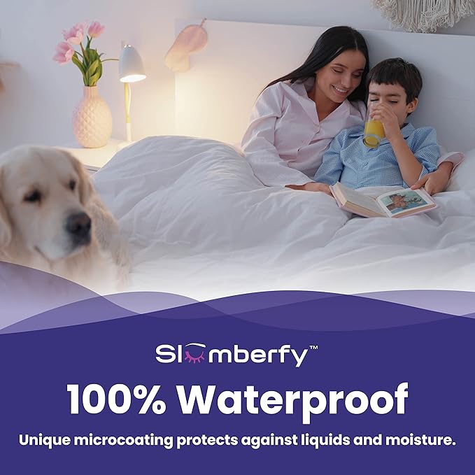 Cal King Size Waterproof Bamboo Mattress Encasement by Slumberfy - Premium Skin-Safe Mattress Protector with 360° EZ Zipper, Lab-Tested Bed Bug, Zippered Encasement (72x84 in)
