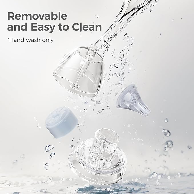 Momcozy Baby Nasal Aspirator, 3 Suction Levels Electric Nasal Aspirator for Baby, Newborn and Toddler, Portable Baby Nose Aspirator with Light Soothing and Music