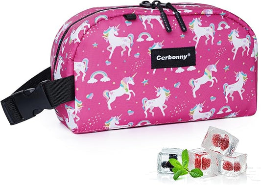Cerbonny Small Cooler Bags: Freezable, Insulated Lunch Bags for Work/School Travel - fits Yogurt | 3+(Unicorn)