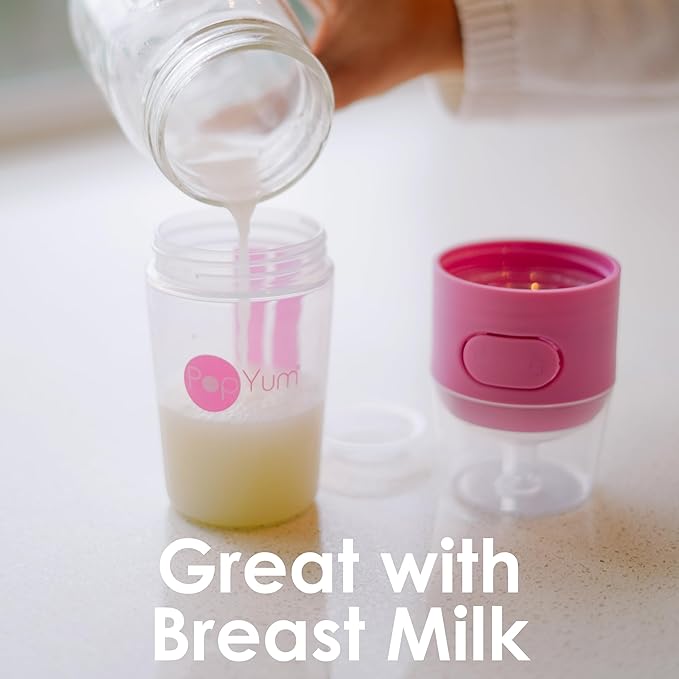 PopYum 9 oz Pink Anti-Colic Formula Making/Mixing/Dispenser Baby Bottles, 3-Pack with #2 Medium Flow Nipples, 260 ml, BPA-Free, Natural Latch