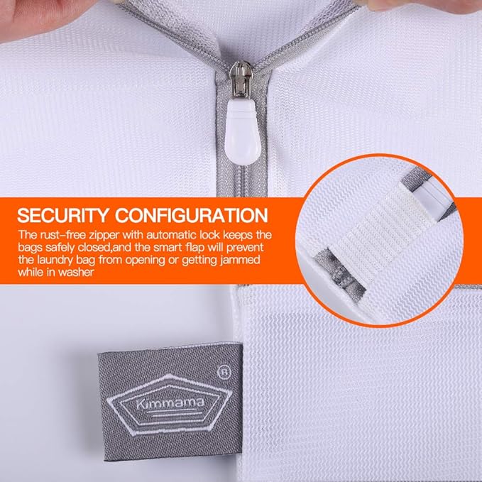 Kimmama Laundry Bag Mesh Wash Bags, Washing Machine Wash Bag, Net Washer Sack with Zipper, Dryer Pouch for Cleaning and Drying Cloths, Garment, Delicates, lingerie, Bra, Pant, Sock, Small Toys