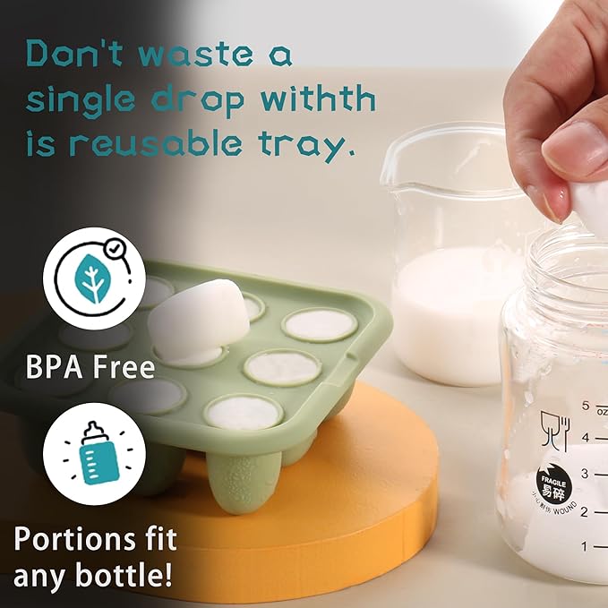 WAJIAYON Baby Food Freezer Tray,Silicone Nibble Freezer Tray,Baby Fruit Food Feeder Teether,Breastmilk Popsicle Mold,Babies Breast Milk Teether Pop Maker for Homemade Babies Meals-Blue