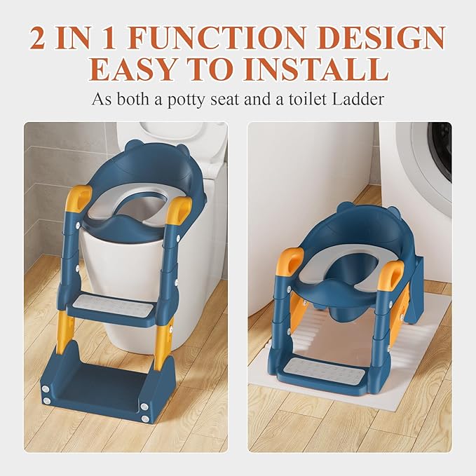 Potty Training Seat, Toddler Toilet Seat for Little Boys Girls, Potty Training Toilet with Urinals, Toddler Step Stool Ladder and Splash Guard