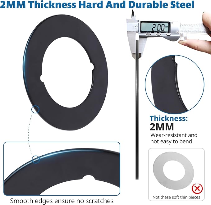 1 Pcs Upgraded Door Knob Plates with Double-Sided Tape –Thick Stainless Steel Scar Plates for Deadbolts & Knobs, Durable Lock Hole Covers for Fixing Loose Knobs and Damaged Areas(Matte Black)