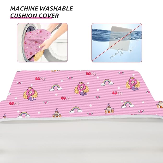 Toddler Booster Seat for Dining Table, Portable Kids Booster with Adjustable Safety Buckles, Non-Slip Bottom, Travel Cushion