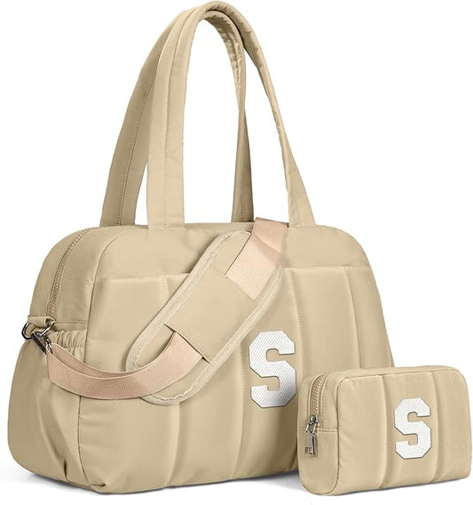 Gifts for Women Mom Unique-Monogram Duffle Bag, Weekender Bags for Women，Overnight Bag with Wet Pocket，Lightweight Travel Bags Personalized Gym Tote with Makeup Pouch