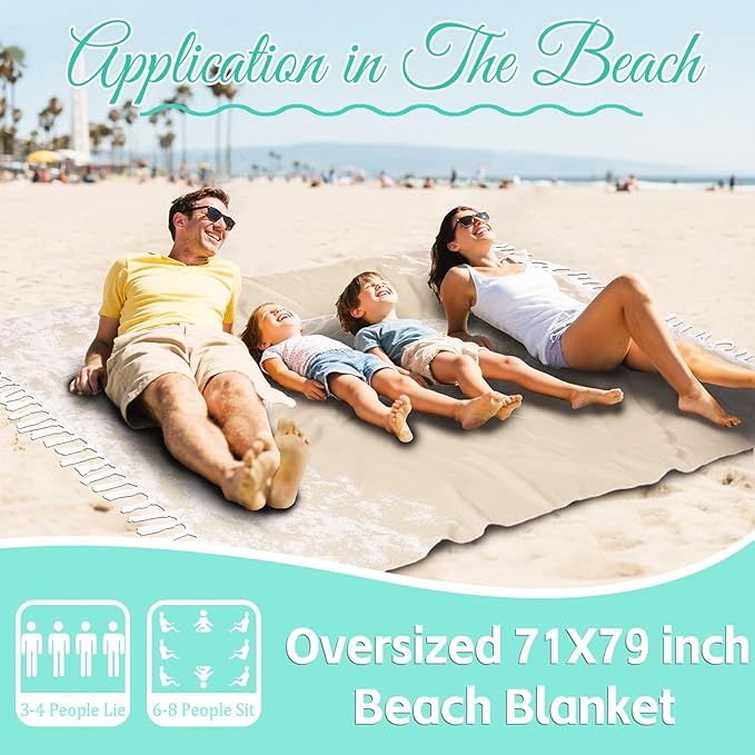 Oversized Turkish Beach Towel Blanket Cotton Giant XL Sandproof Towels Huge Linen XXL Extra Large Big Throw Quilt Blankets for Adults Beige Turtle
