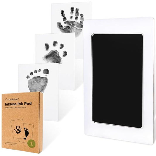 1-Pack Inkless Baby Hand and Footprint Kit - Mess Free Ink Pad for Newborn Keepsake, Dog Nose & Paw Print Kit, Clean Touch Ink Pad for Baby Hand & Footprints, Ideal New Mom Gifts (Jet Black)