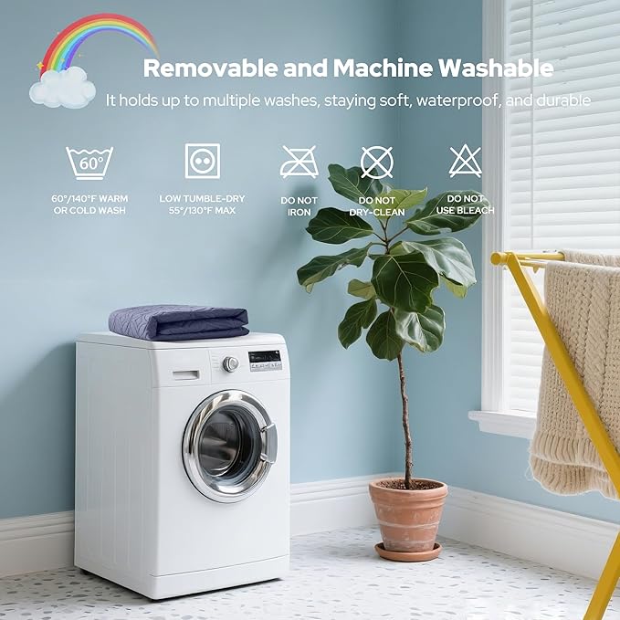 Waterproof Crib Mattress Protector 2 Pack, Soft and Breathable Crib Mattress Pad Cover, Noiseless Machine Washable Toddler Mattress Protector for Standard Baby Toddler Bed (52''x28'',Navy Blue)