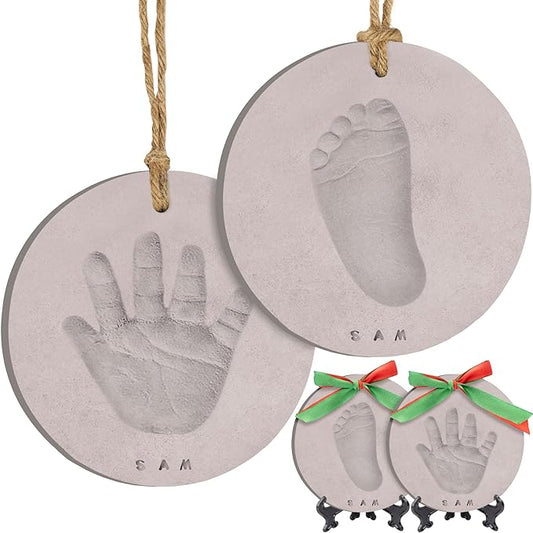 Baby Hand and Footprint Kit Girls, Boys - Personalized Baby Footprint Ornament Kit, Newborn Keepsake Gifts for New Mom, Easy to Use Handprint Makers, Cute Shower Gifts (Dove, Multi-Colored)