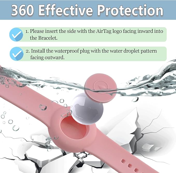 Waterproof Bracelet for AirTag Kids, Personalized Initial Letter Hidden Holder Compatible with Air Tag, Silicone Case for Airtag Adjustable Anti-Lost GPS Tracker for Toddler Child Elder, G