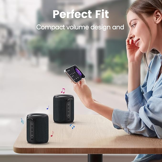 Bluetooth Speaker Wireless,IP67 Waterproof & Dustproof Portable Speaker with Lights,15W Loud Stereo Sound, 2500mAh Battery All Day Playtime, TWS Pairing, BT5.3, Home/Party/Outdoor/Beach (Blue Black)