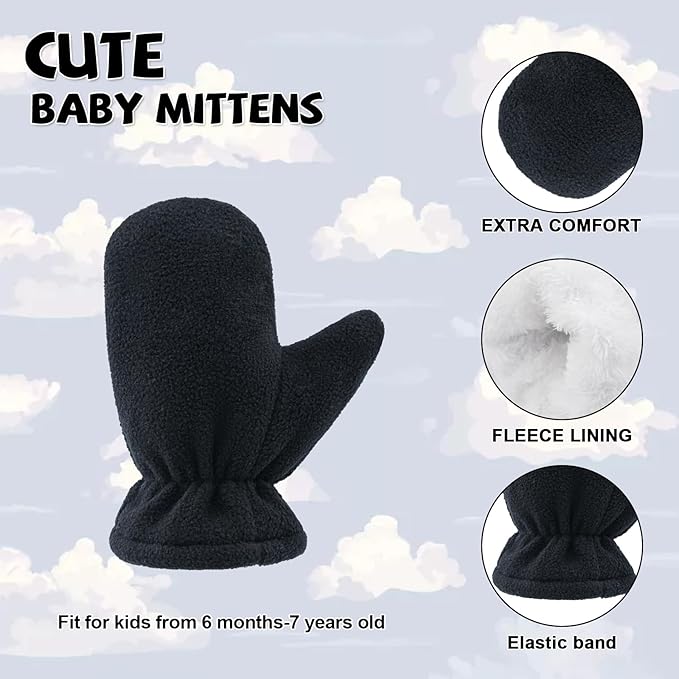 BAVST Baby Toddler Winter Mittens Girls Warm Fleece Lined Gloves Kids Sherpa Lined Mittens for Boys