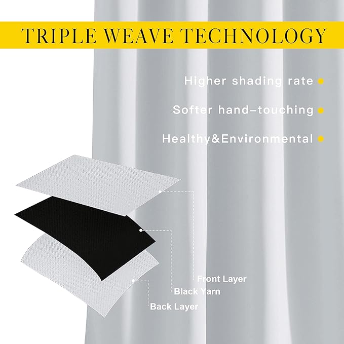 NICETOWN Room Darkening Curtains for Living Room - Easy Care Solid Thermal Insulated Grommet Curtains/Panels/Drapes for Bedroom (2 Panels, 66 by 84, Greyish White)