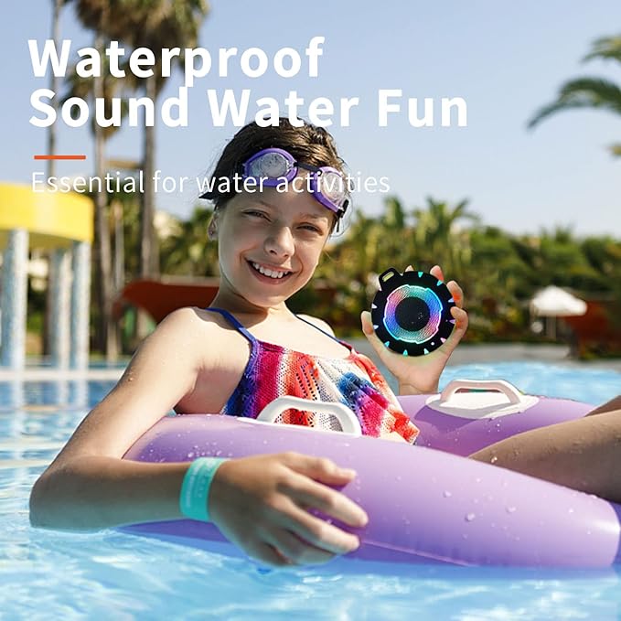 HEYSONG Waterproof Shower Bluetooth Speaker, Durable & Portable with Clear Sound, Ideal for Shower, Pool, Beach & Kayaking – Great Gift for All Ages