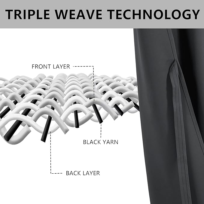 XWZO Blackout Curtains for Bedroom 63 inch Length Room Darkening Thermal Insulated Rod Pocket Curtains for Living Room with Tiebacks,Dark Grey,W42 x L63,Set of 2