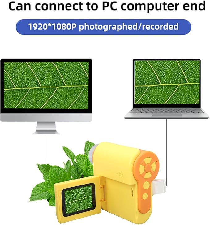 Portable Labsters Microscope - 1000X Telescope & SD Card Photo & Video Microscope for Kids 3+