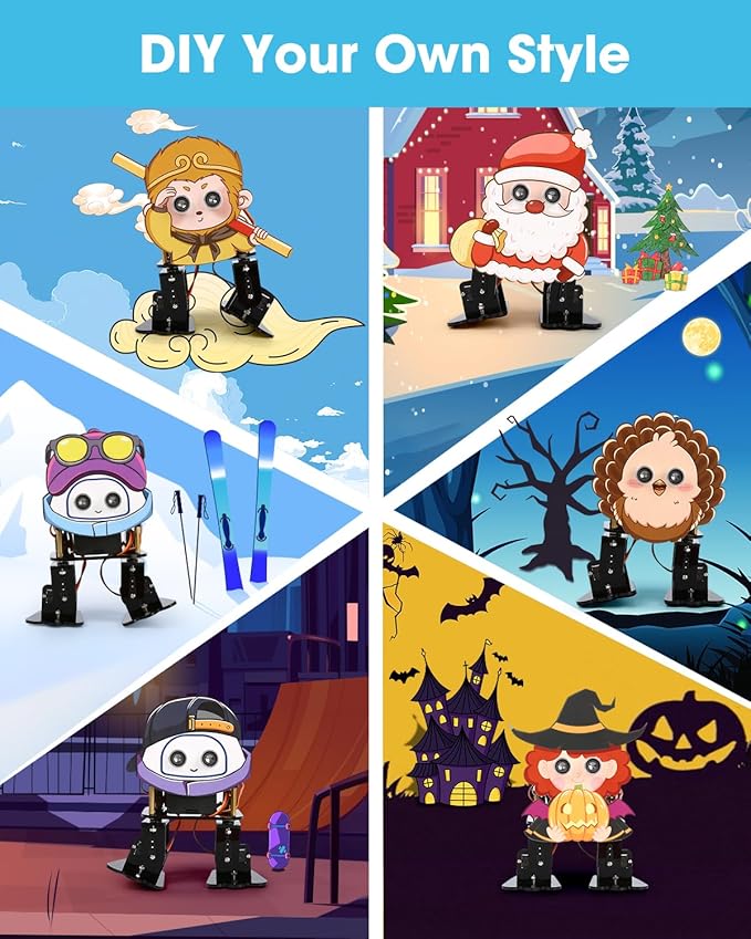 Biped Robot Kit STEM Toys Science Kit for Kids, Bionic Bipedal Robotics Programmable Coding Crafts Set for Arduino ESP32, Birthday Gift for Age 8-12 Boys Girls Teens