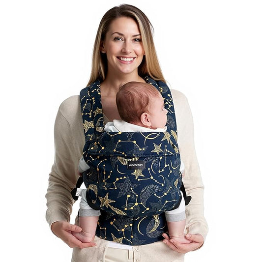 Momcozy Baby Carrier - Ergonomic, Cozy and Lightweight Carrier for 3-24 Months, Effortless to Put On, Ideal for Hands-Free Parenting, Enhanced Lumbar Support, Starry Night