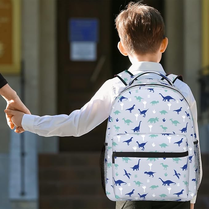 Dinosaur Backpack for Kids Boys Girls, Lightweight School Bookbag with Multiple Compartments, Simple Modern Waterproof Durable Kids' Backpack for Age 5-12, for School & Outdoor Activities