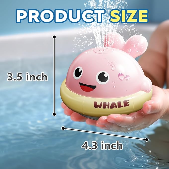 Light up Baby Bath Toys: Whale Bath Toy Sprinkler, Bath Toys for Kids Ages 1-3, Bathtub Outdoor Water Pool Toys for Toddlers 1 2 3 Year Old, Birthday Gift for Boys & Girls