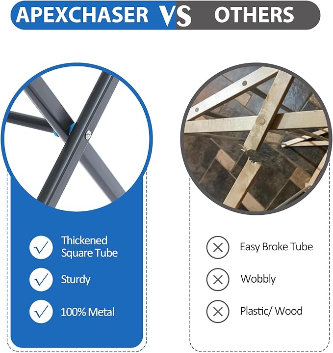 APEXCHASER Clothes Drying Rack, 3-Tier Laundry Drying Rack for Clothes, Expandable Metal Clothing Dryer, Collapsible Towel Rack, Air Drying Rack, Graphite