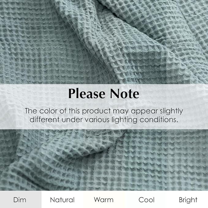 Salt Earth GOTS Certified 100% Organic Cotton Throw Blanket, 55" X 60" Blankets & Throws for Bed, Throw Blanket for Couch,Modern & Cozy Blanket, All Seasons Waffle Blanket, Soft Blanket (Silver Blue)