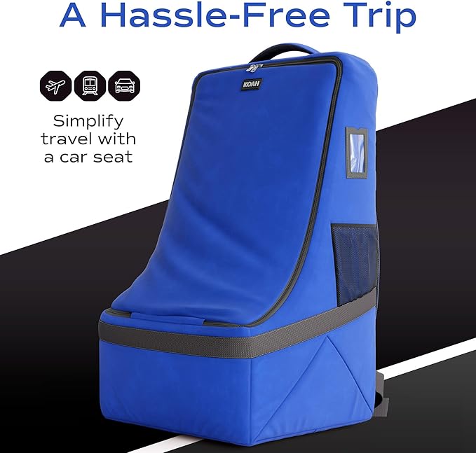 Koah Car Seat Backpack Padded Bag for Air Travel and Airport Gate Check-in with Padded Shoulder Straps